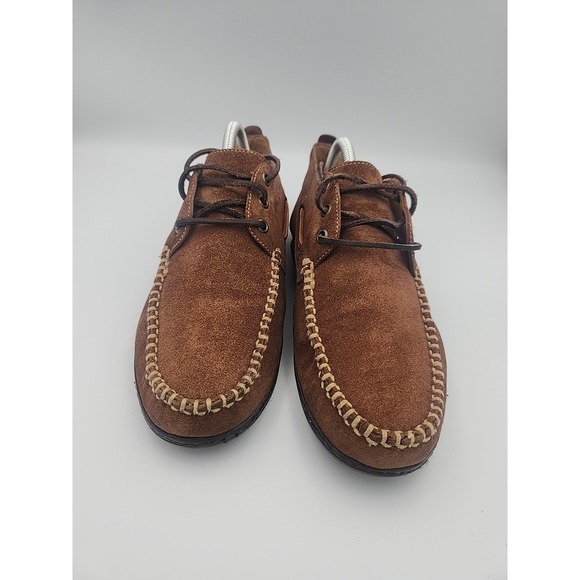 Martin Dingman Classic Diamond Suede Tobacco‎ Brown Driving Shoe - Size 9W - Picture 2 of 7